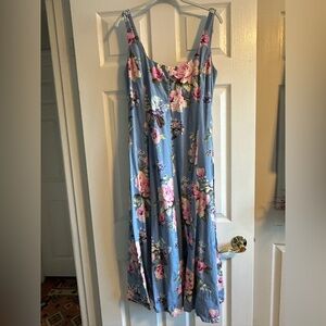 GAP Floral Maxi Dress in Blue and Pink